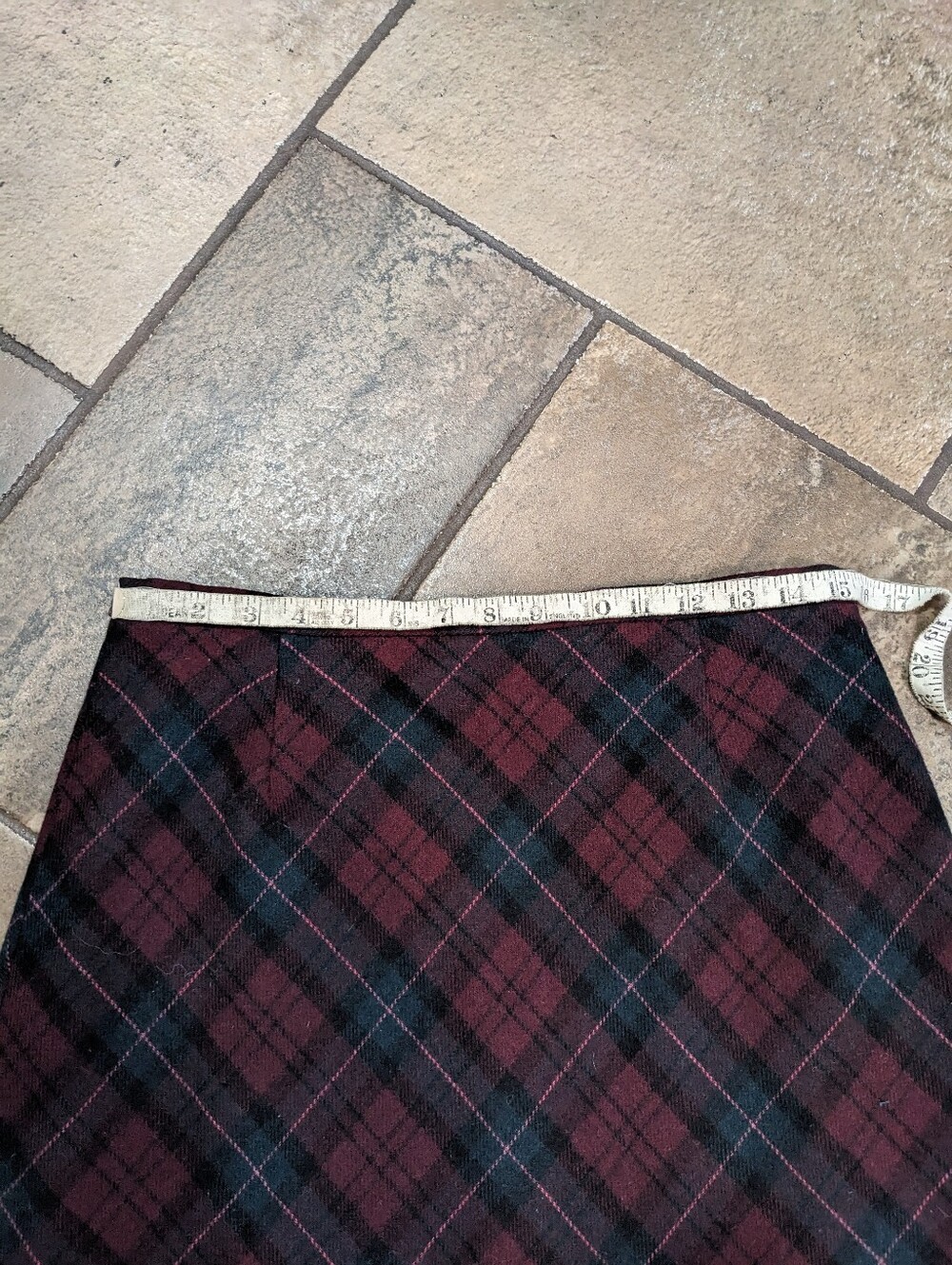 Vintage Eddie Bauer Tartan Plaid Wool Blend Maxi Skirt Chic Fall Classic Size 12 - Picture 7 of 15